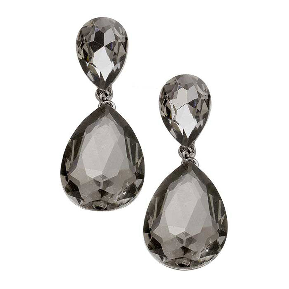 Glass Crystal Teardrop Earrings