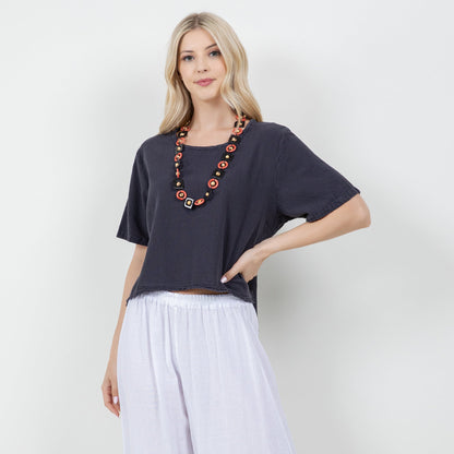 Women’s Cotton Gauze Frill Top
