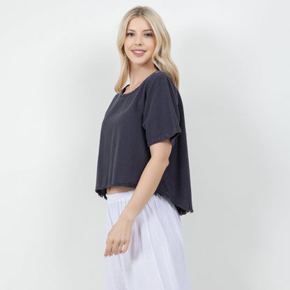 Women’s Cotton Gauze Frill Top