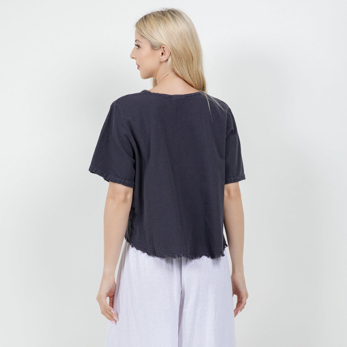 Women’s Cotton Gauze Frill Top