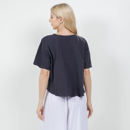 Women’s Cotton Gauze Frill Top