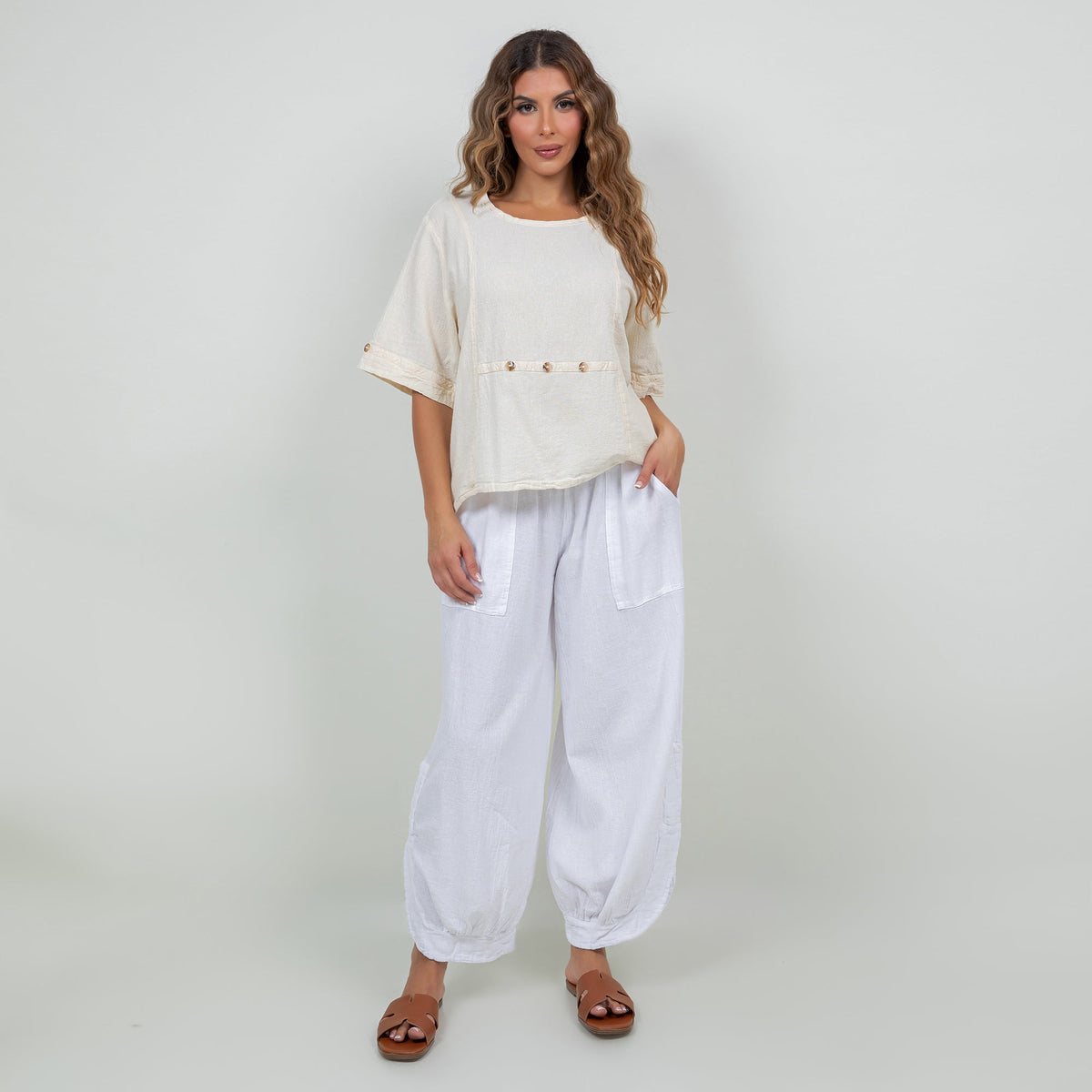 Women’s Cotton Gauze Button Top