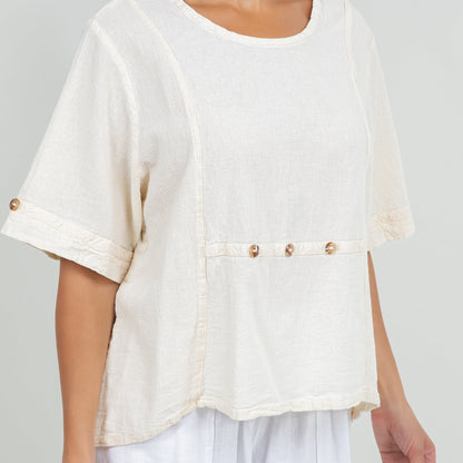 Women’s Cotton Gauze Button Top