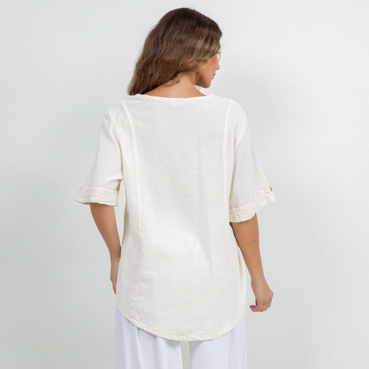 Women’s Cotton Gauze Button Top