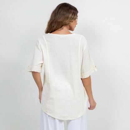 Women’s Cotton Gauze Button Top
