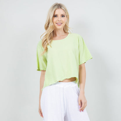 Women’s Cotton Gauze Frill Top