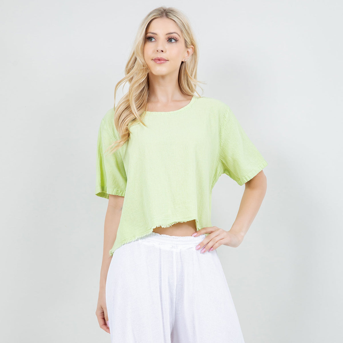 Women’s Cotton Gauze Frill Top