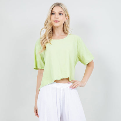 Women’s Cotton Gauze Frill Top