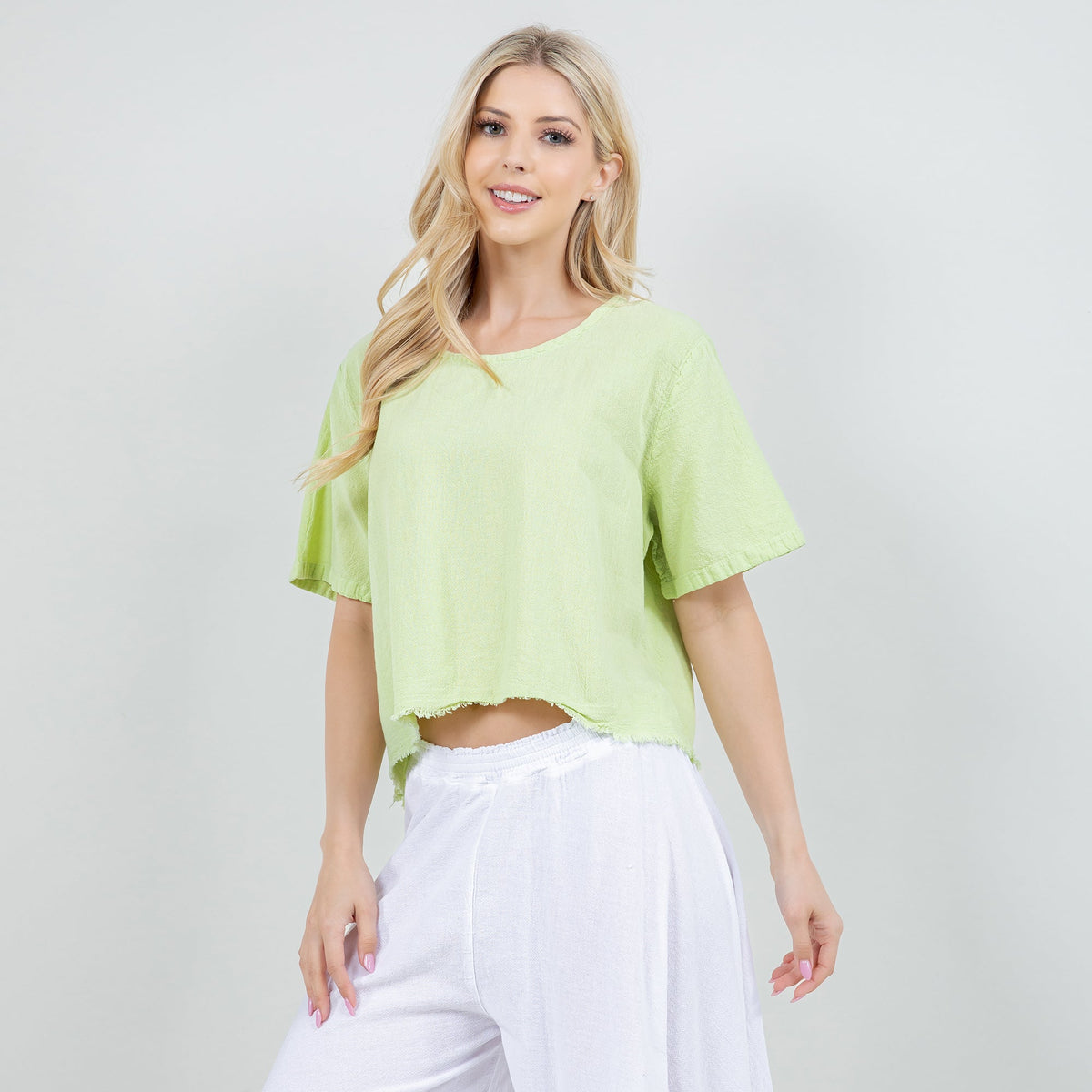 Women’s Cotton Gauze Frill Top