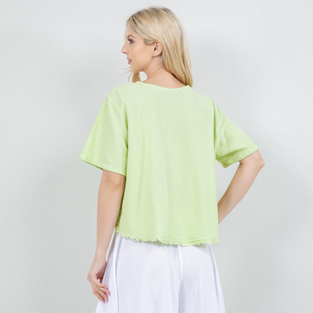 Women’s Cotton Gauze Frill Top