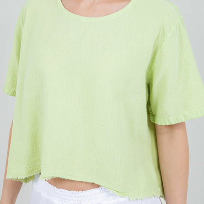 Women’s Cotton Gauze Frill Top