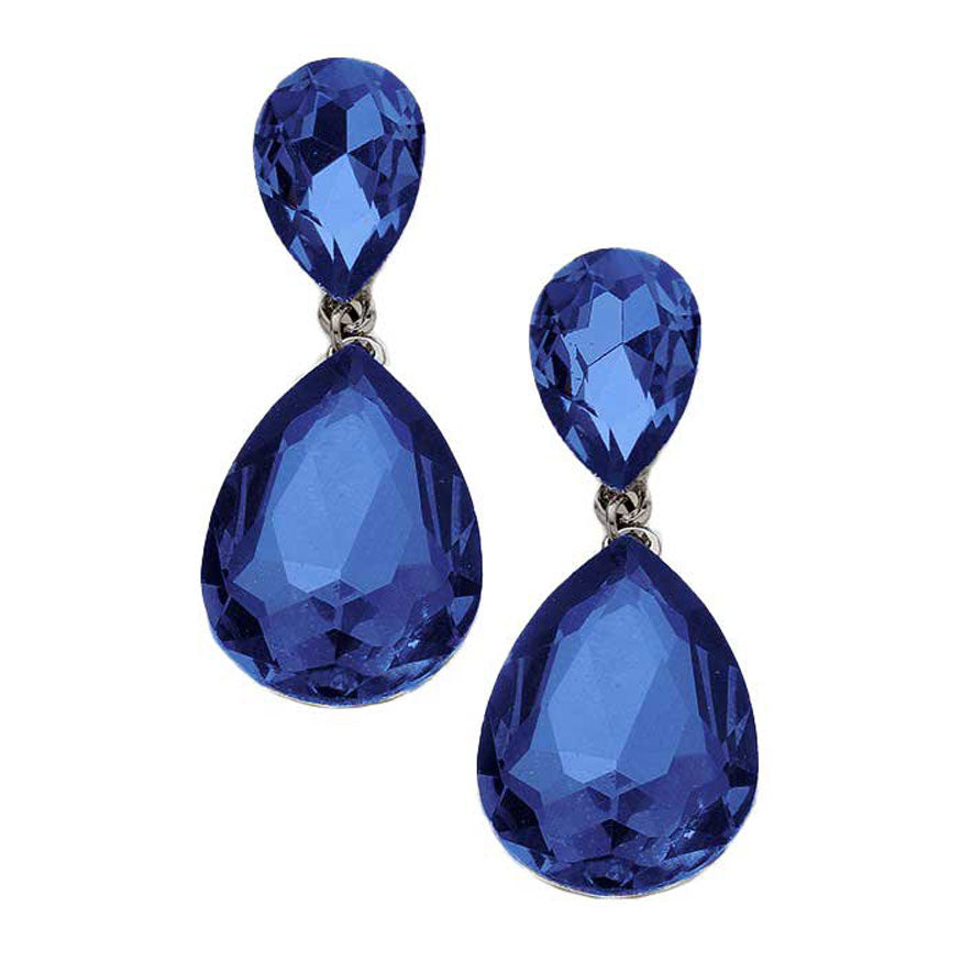 Glass Crystal Teardrop Earrings