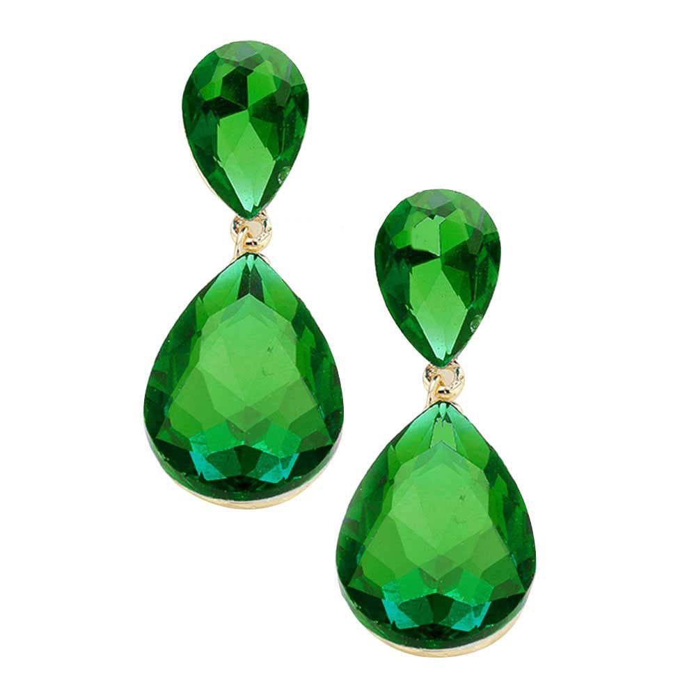 Glass Crystal Teardrop Earrings