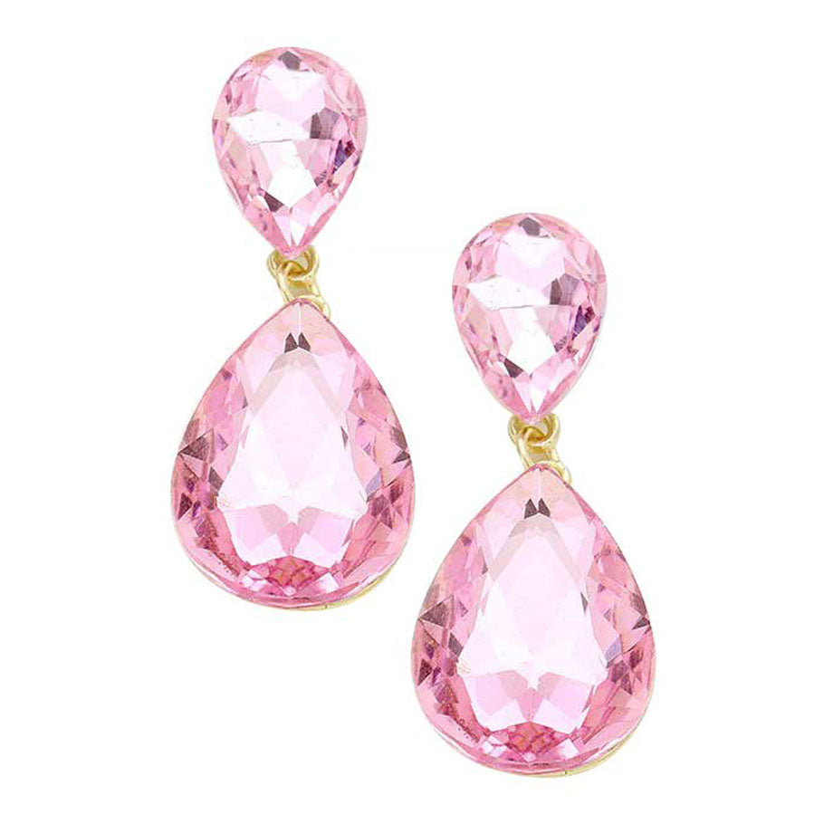 Glass Crystal Teardrop Earrings