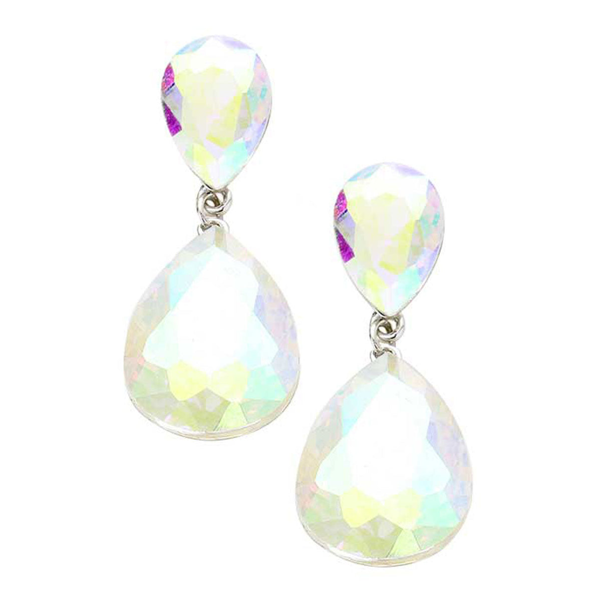 Glass Crystal Teardrop Earrings