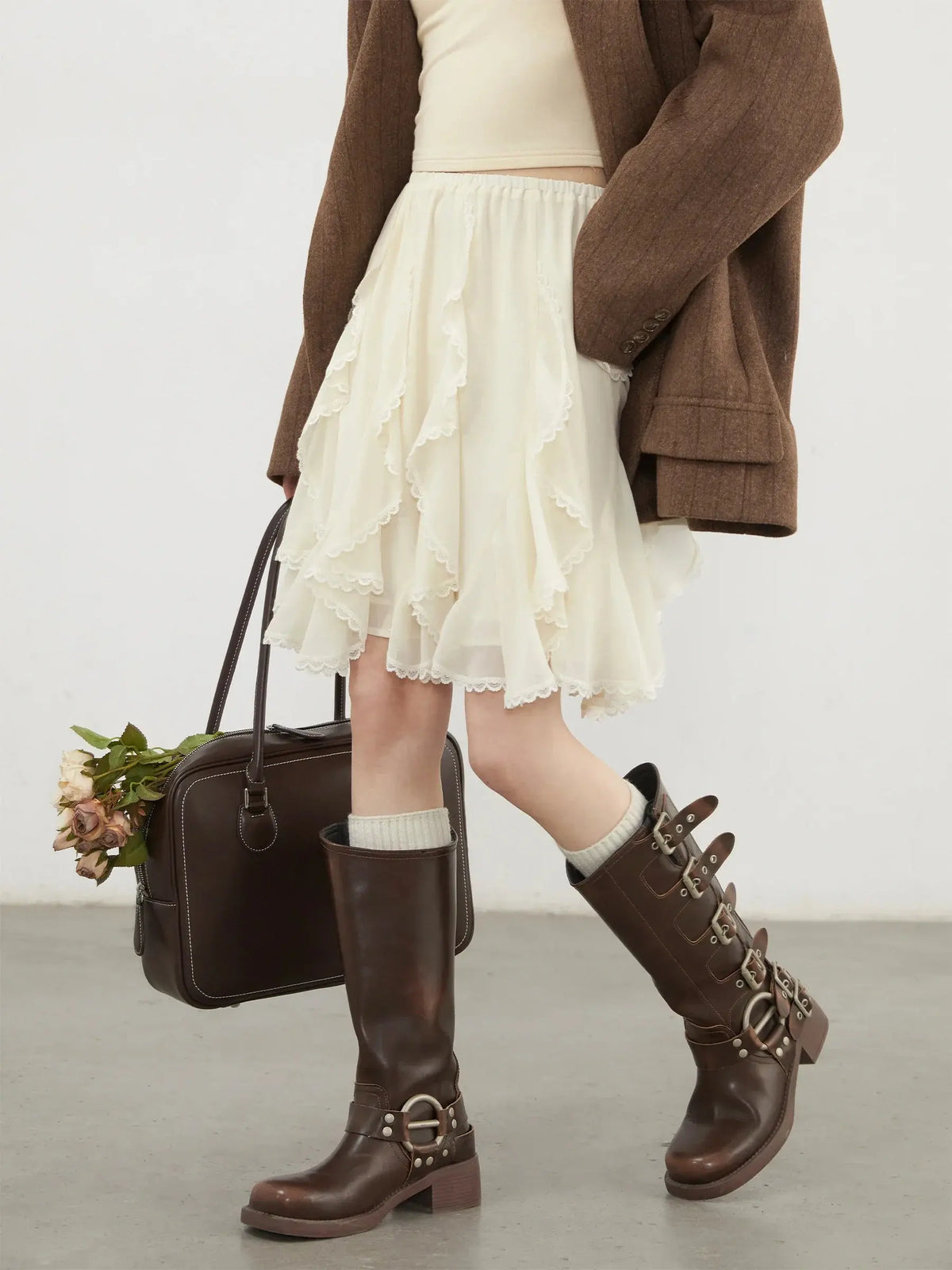 Women’s Loose High-Waist Lace Summer Skirt