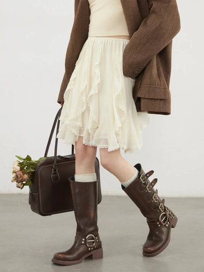 Women’s Loose High-Waist Lace Summer Skirt