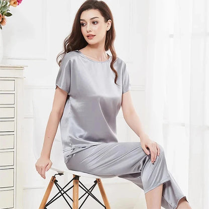 Women’s Mulberry Silk Capri Pajama Set