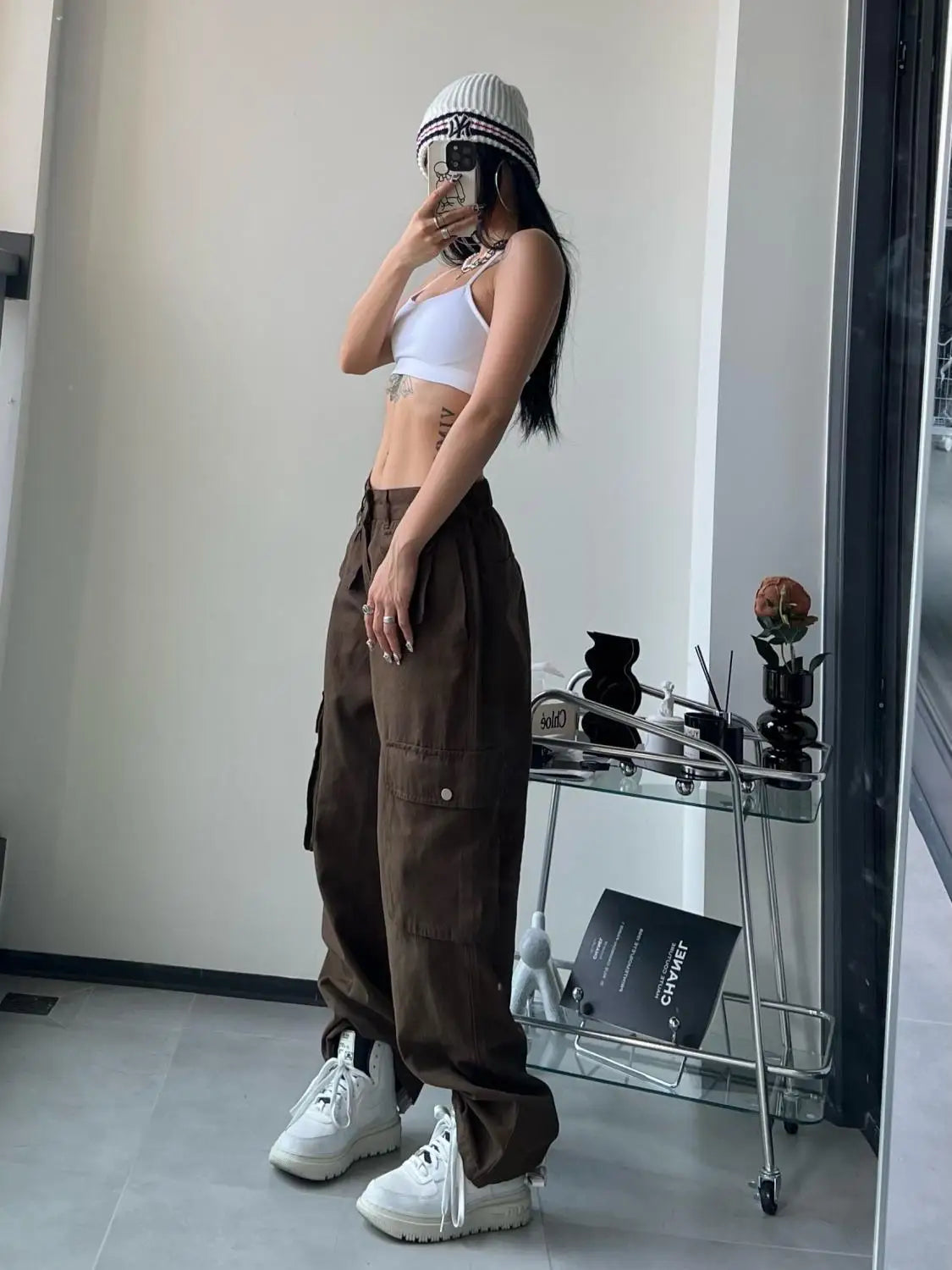 Women’s Vintage Brown Cargo Pants