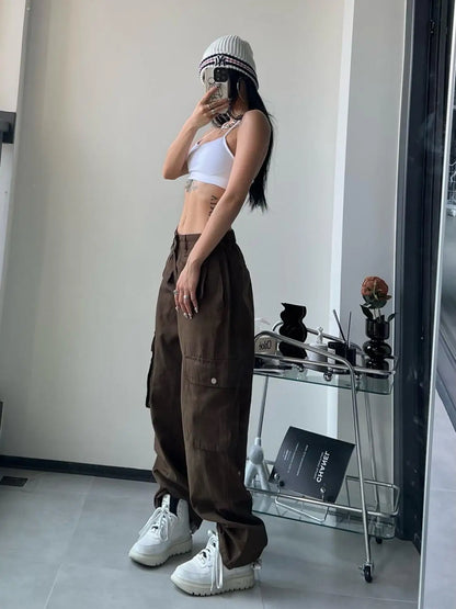 Women’s Vintage Brown Cargo Pants