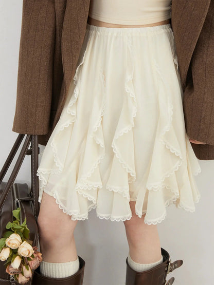 Women’s Loose High-Waist Lace Summer Skirt