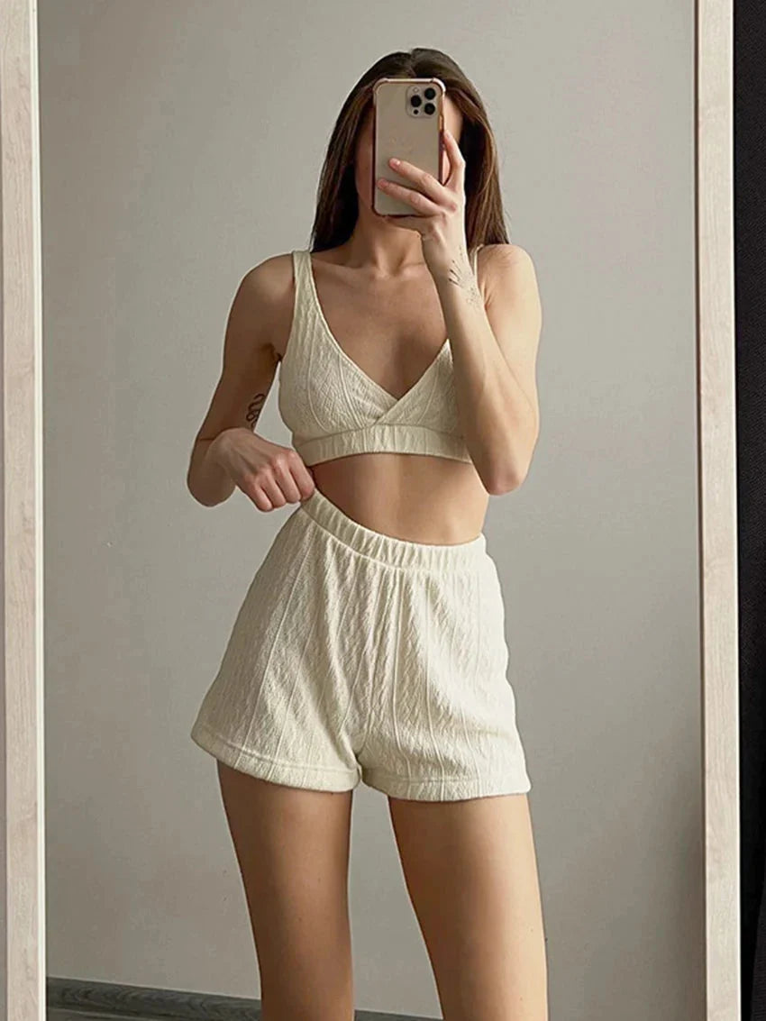 Women’s 3-Piece V-Neck Pajama Set