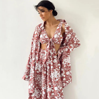 Women’s 3-Piece Floral Pajama Set
