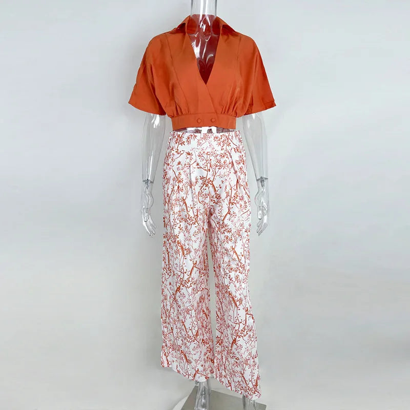 Women’s Printed Wide-Leg Set