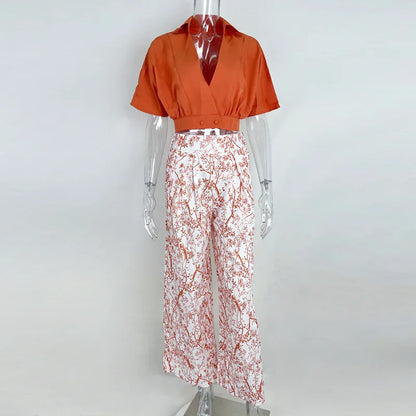Women’s Printed Wide-Leg Set