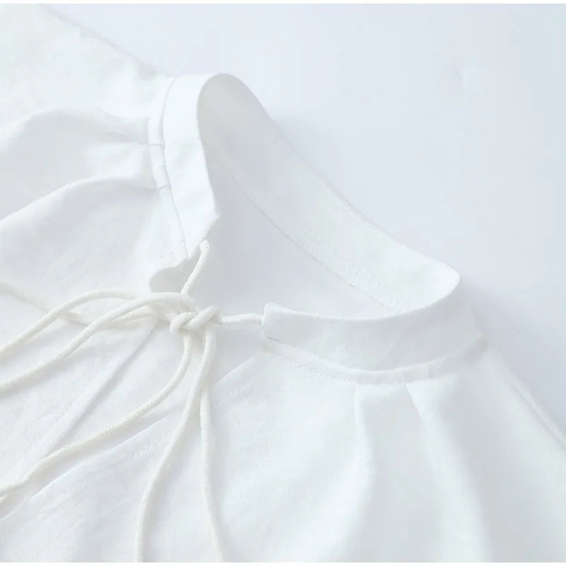 Women’s Cotton-Linen Ruffle Shorts Set