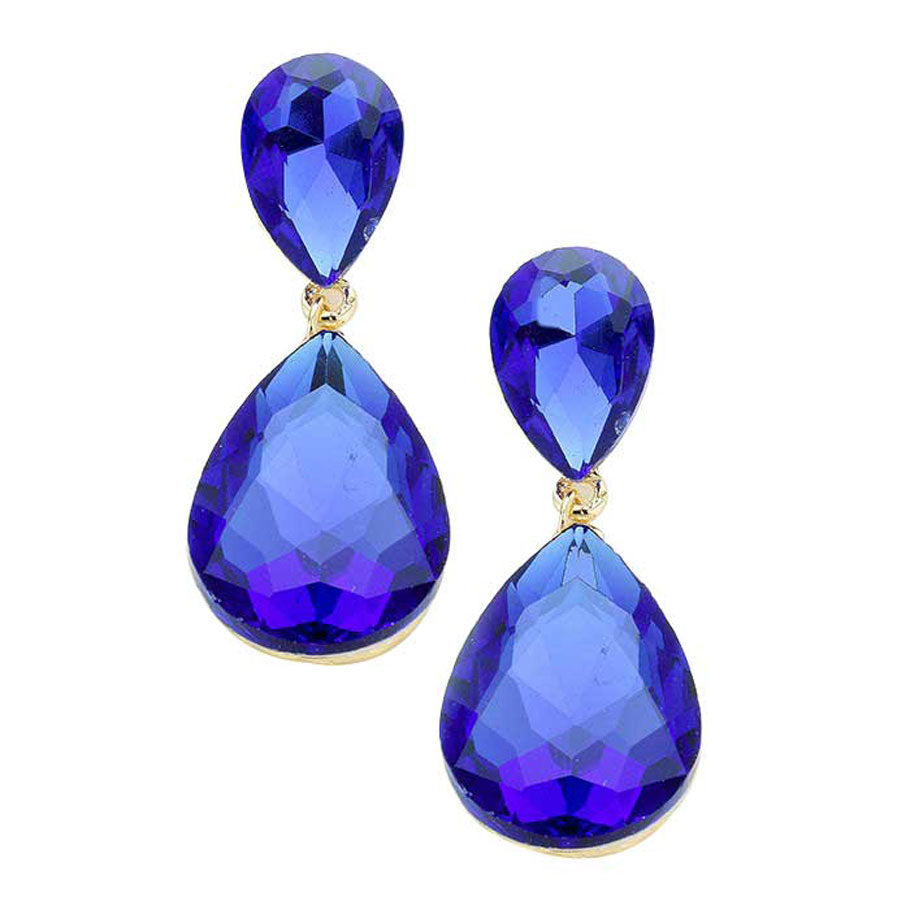 Glass Crystal Teardrop Earrings