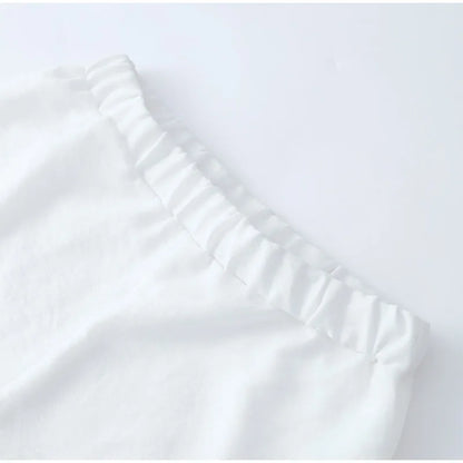 Women’s Cotton-Linen Ruffle Shorts Set