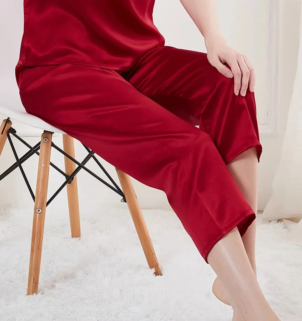 Women’s Mulberry Silk Capri Pajama Set