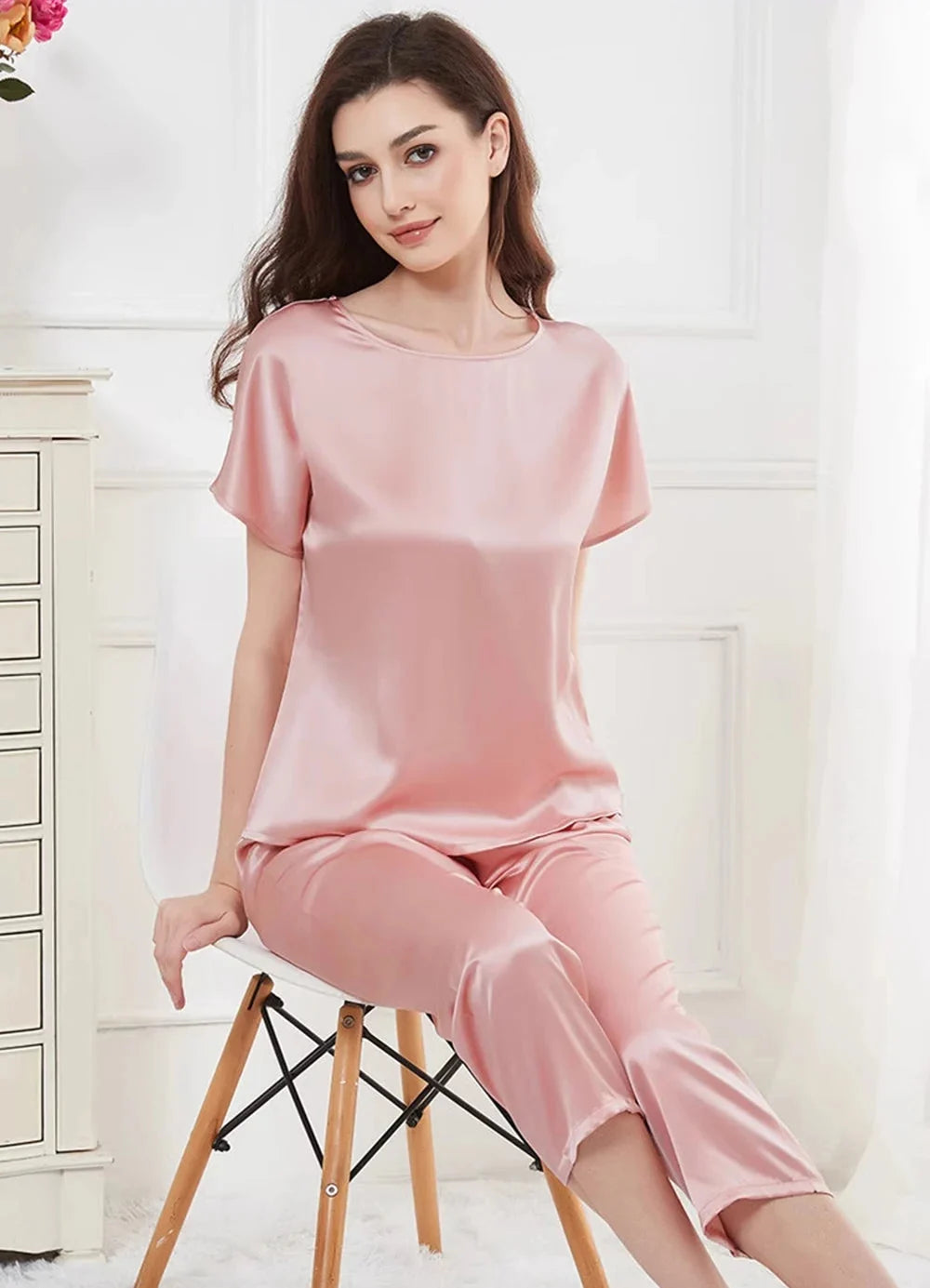 Women’s Mulberry Silk Capri Pajama Set