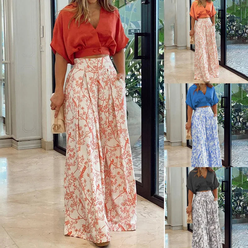 Women’s Printed Wide-Leg Set