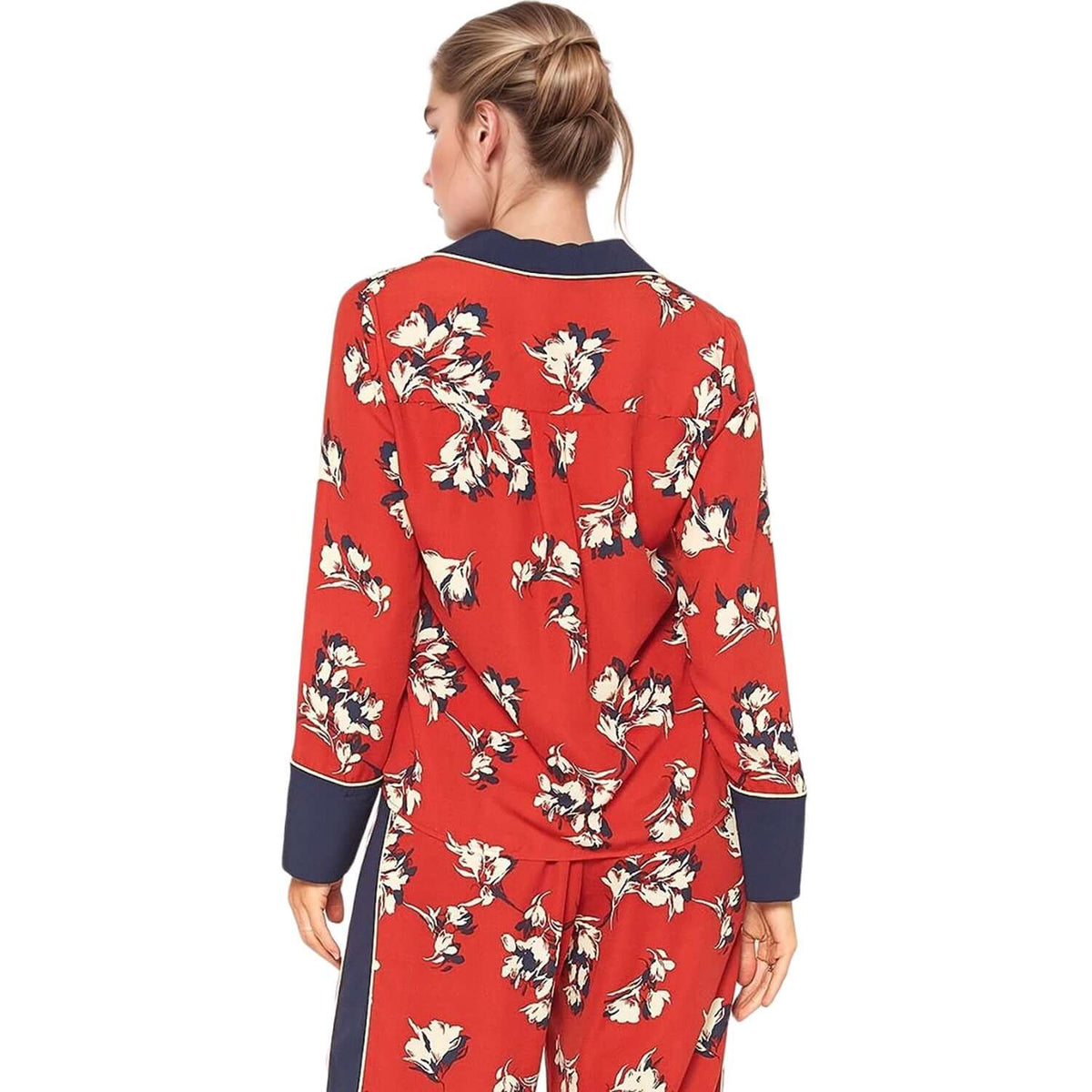 Women’s Floral Button-Front Pajama Blouse
