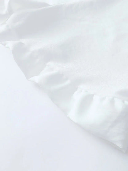 Women’s Cotton-Linen Ruffle Shorts Set