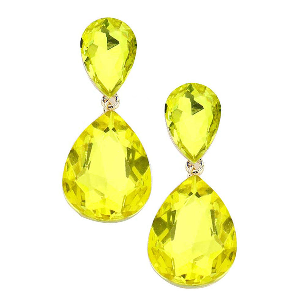 Glass Crystal Teardrop Earrings