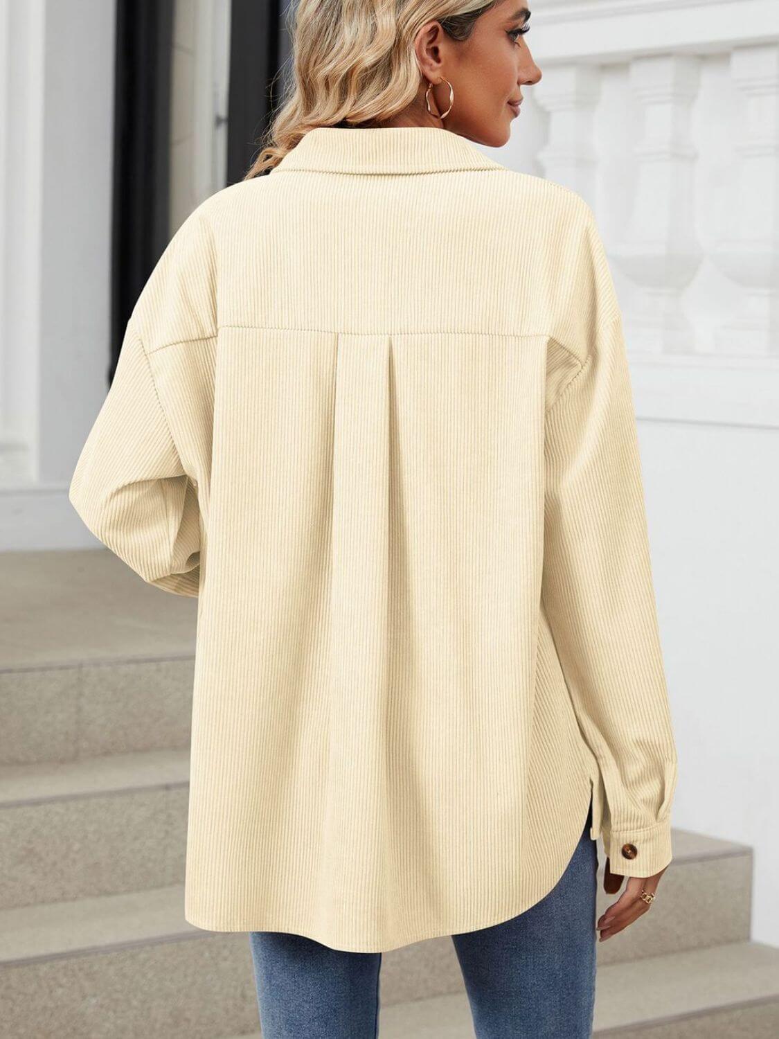 Button-Up Dropped-Shoulder Outerwear