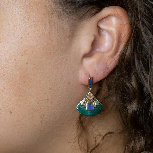 Art Deco Multicolor Stone Earrings