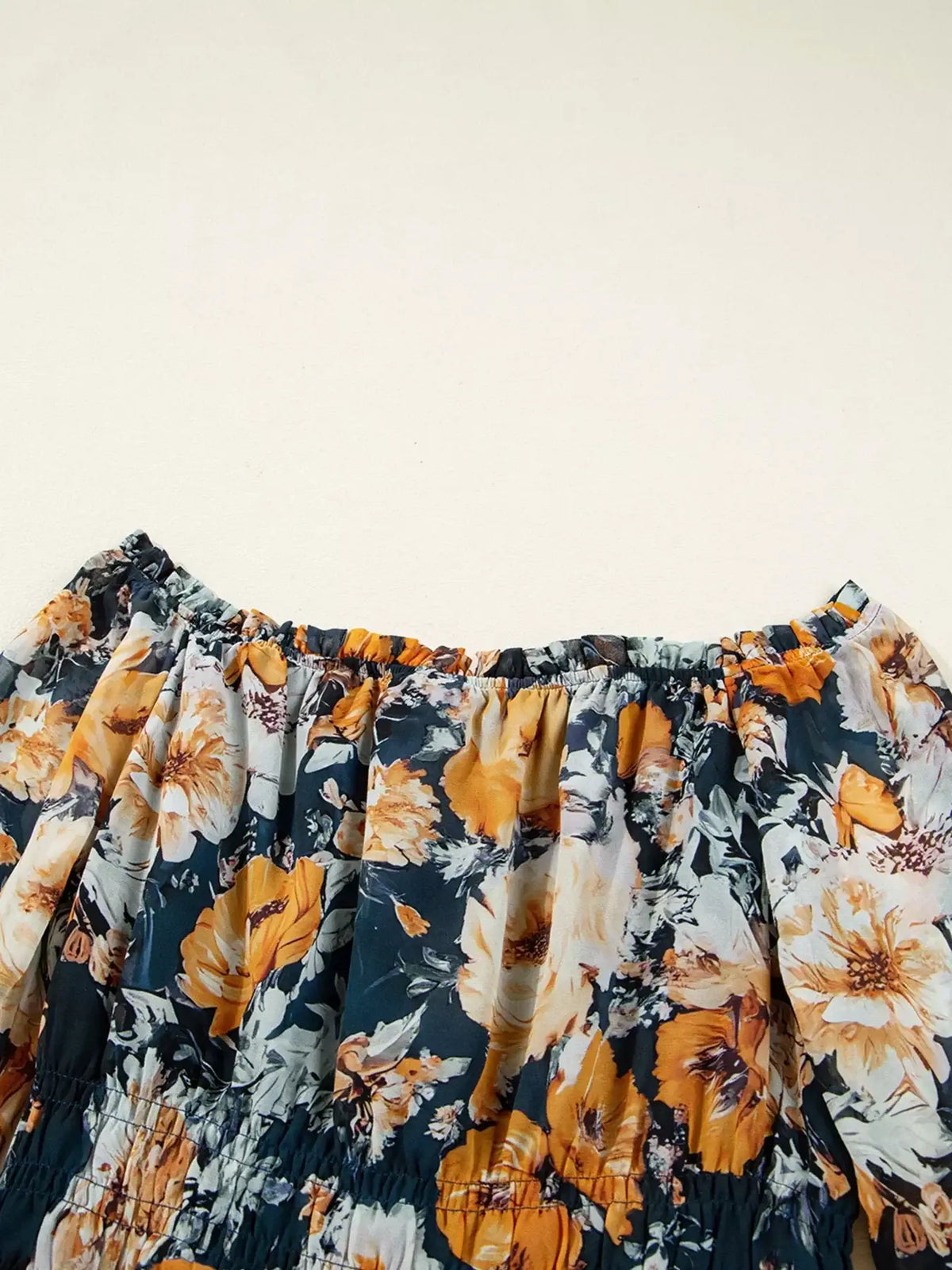 Floral Off-Shoulder Bell Sleeve Peplum Top