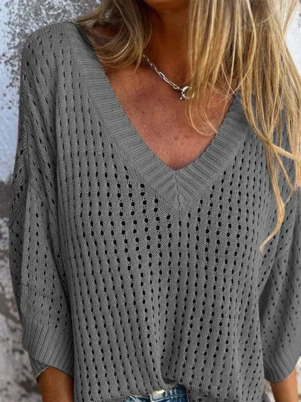 Openwork Cutout Casual Top
