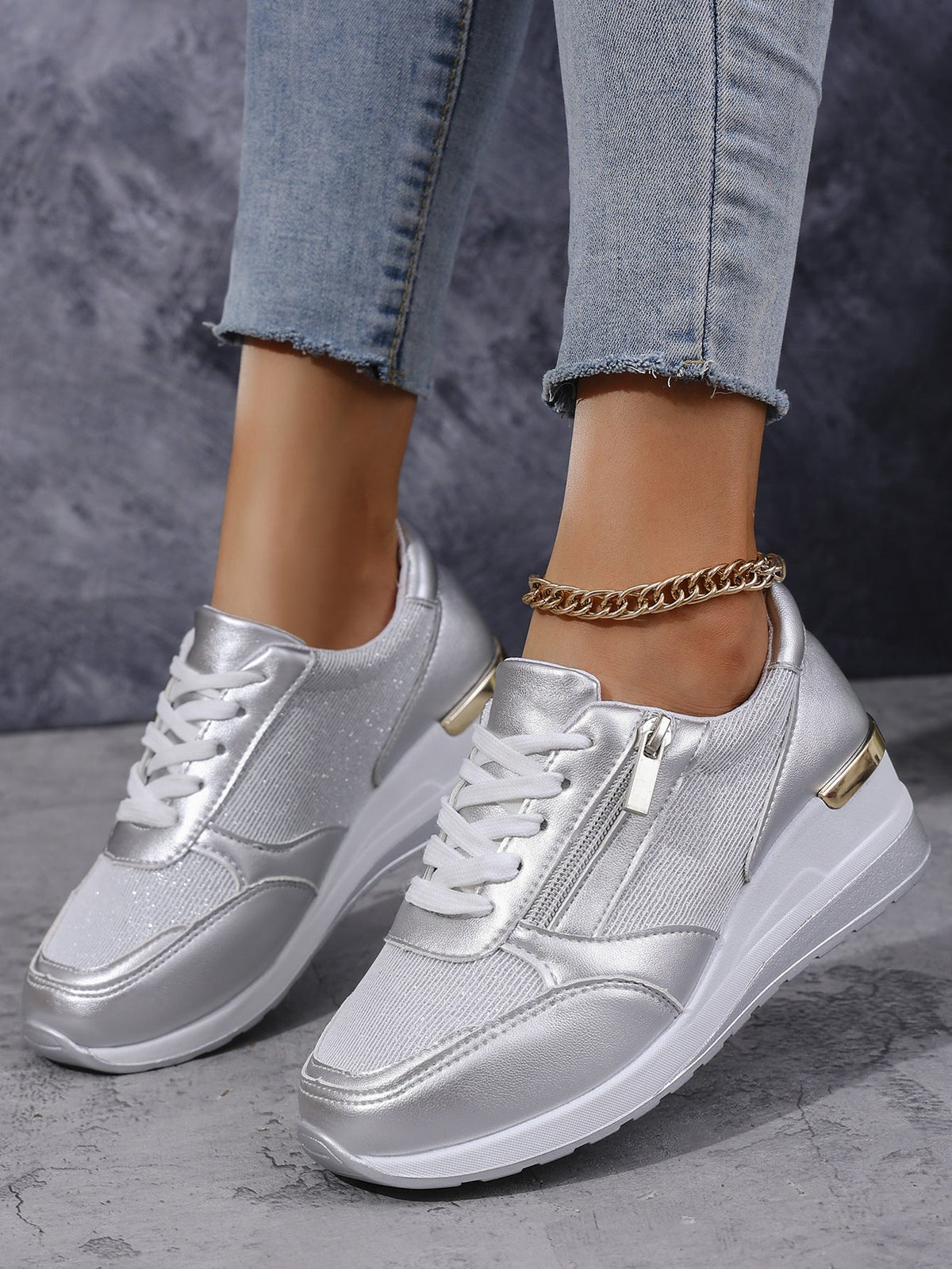 Women’s Lace-Up Side-Zip Sneakers