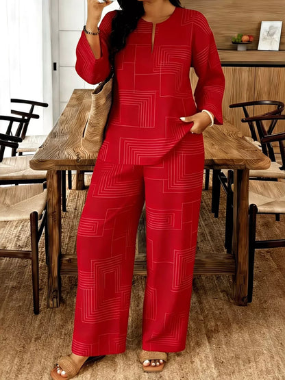 Geometric Print Two-Piece Set
