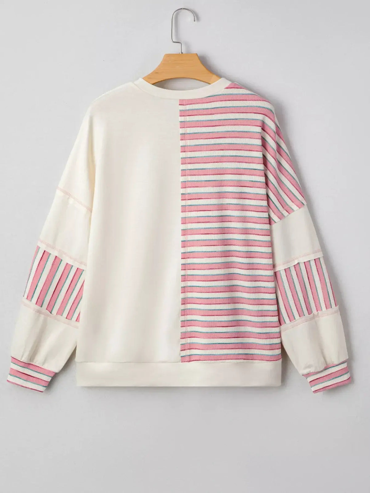 Stripe Color Block Patchwork Oversized Top