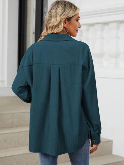 Button-Up Dropped-Shoulder Outerwear