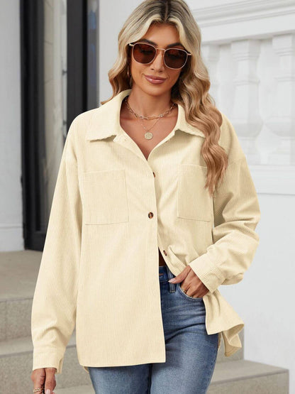 Button-Up Dropped-Shoulder Outerwear