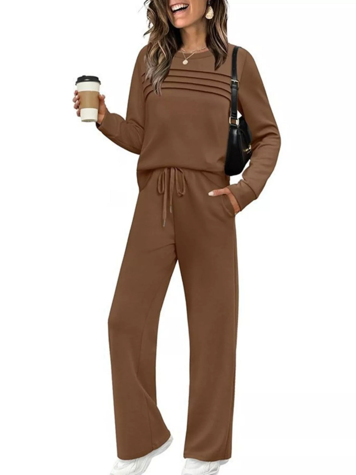 Plus Size Long Sleeve Two-Piece Set