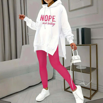Women’s Letter Print Hoodie & Leggings Set