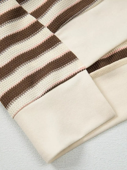 Stripe Color Block Patchwork Oversized Top